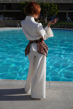 Leopard leather belt lingerie style