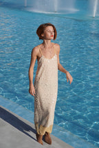 Beige sequins maxi dress