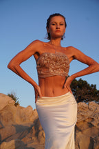 Sea shells wet effect hard corset