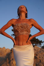 Sea shells wet effect hard corset