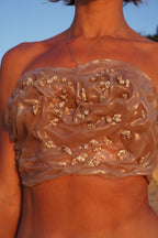 Sea shells wet effect hard corset