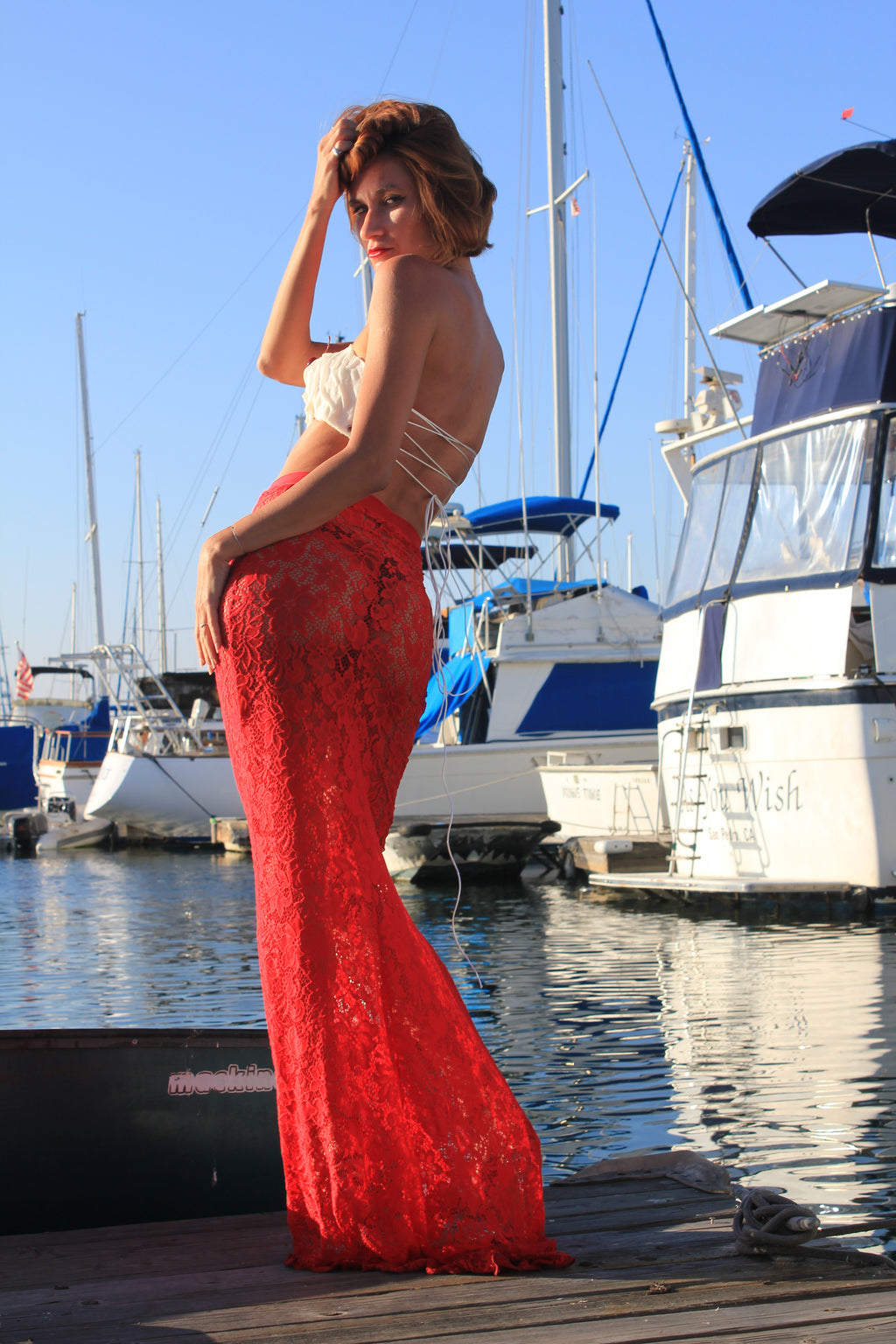 Cherry wet look hard corset