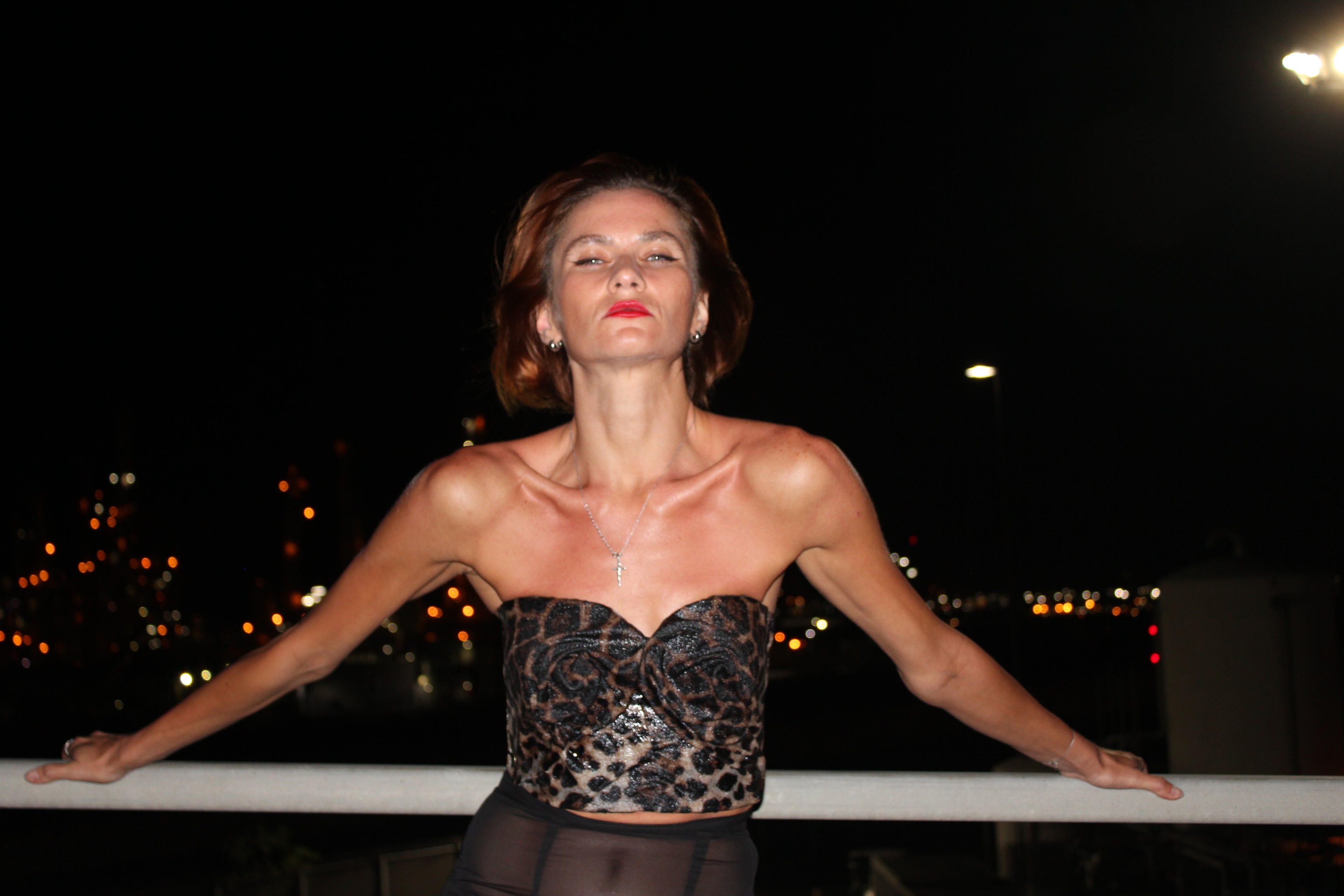 Leopard wet look hard corset