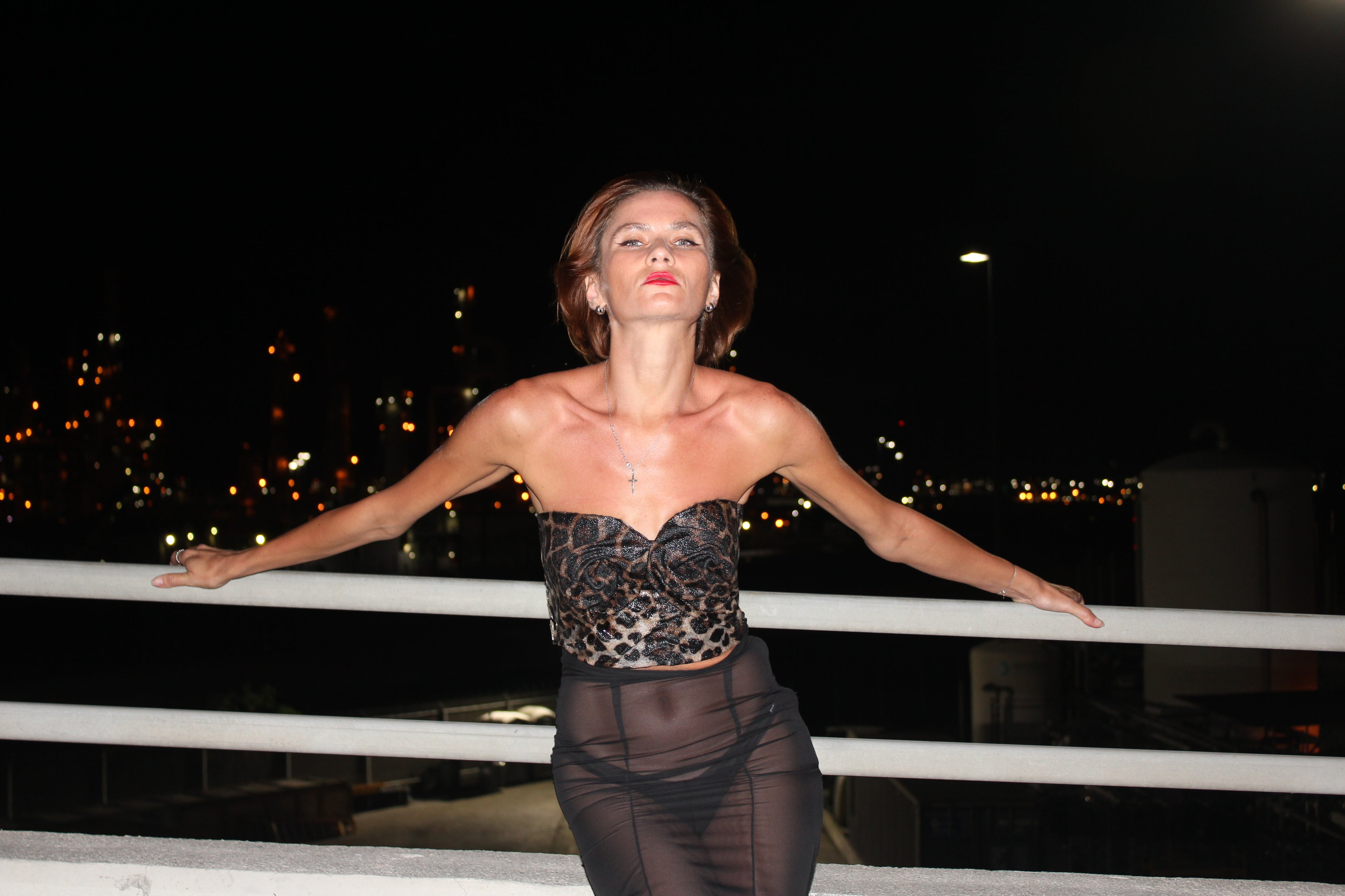 Leopard wet look hard corset